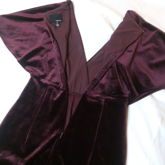 ANTHROPOLOGIE GREYLIN | Burgundy Velvet Wide Leg Luna Jumpsuit Holiday Party XS - Picture 8 of 13